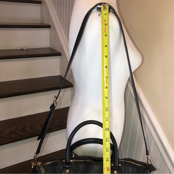 MICHAEL KORS Tumbled Black Leather Crossbody Satchel - Picture 7 of 17